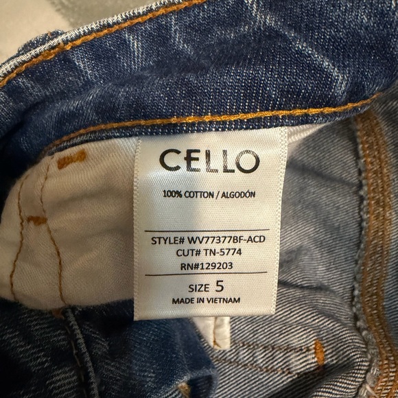 Cello Women's Distressed Boyfriend Jeans in Blue Wash - Picture 3 of 4